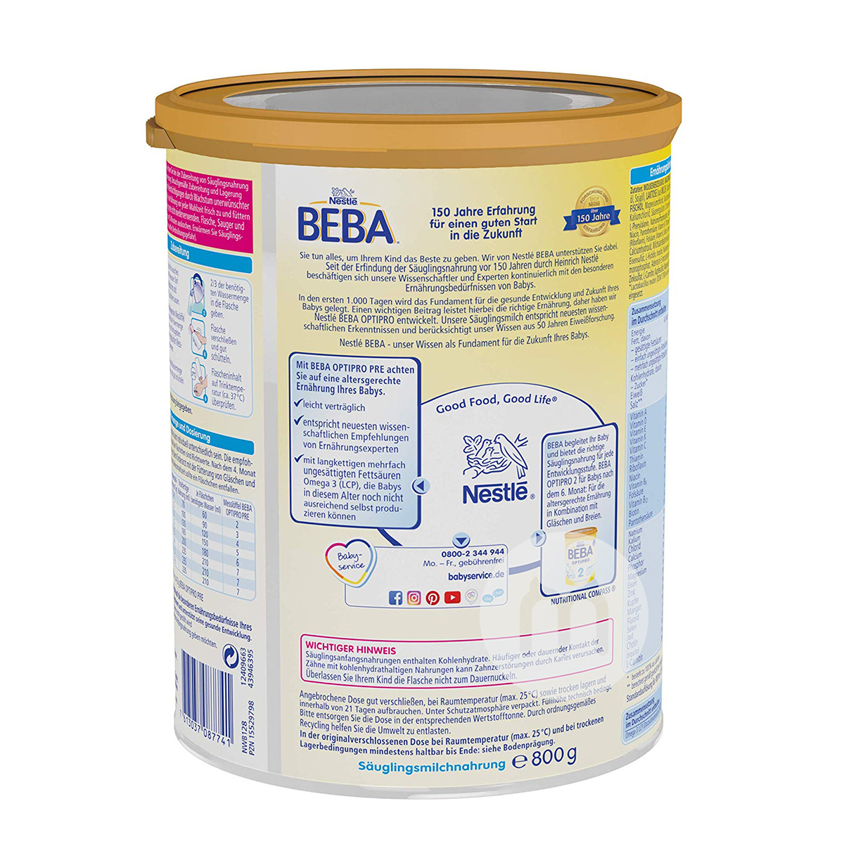 BEBA 德國雀巢貝巴能恩嬰兒奶粉PRE段*6 海外本土原版