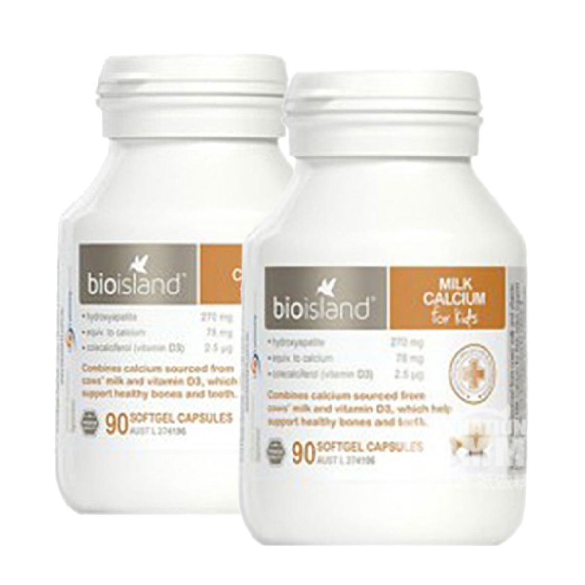 【2件價】Bioisland 澳洲生物島兒童乳鈣軟膠囊90粒 海外本土原版
