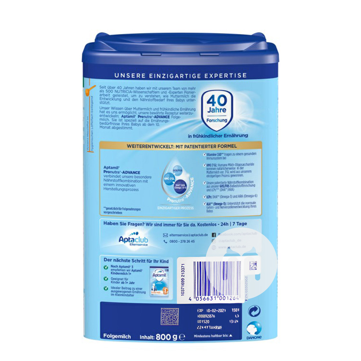 Aptamil 德國愛他美奶粉3段*6罐 海外本土原版