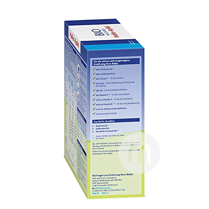 【2件】HiPP 德國喜寶有機燕麥蘋果晚安米粉8個月以上450g 海外本土原版