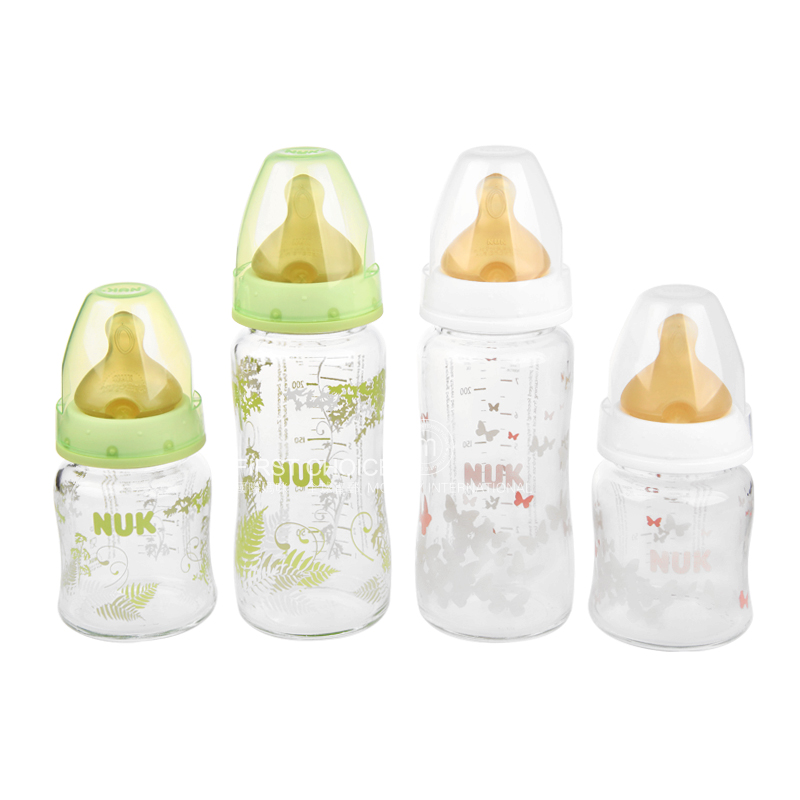 NUK 德國NUK寬口乳膠奶嘴玻璃奶瓶4件套 海外本土原版