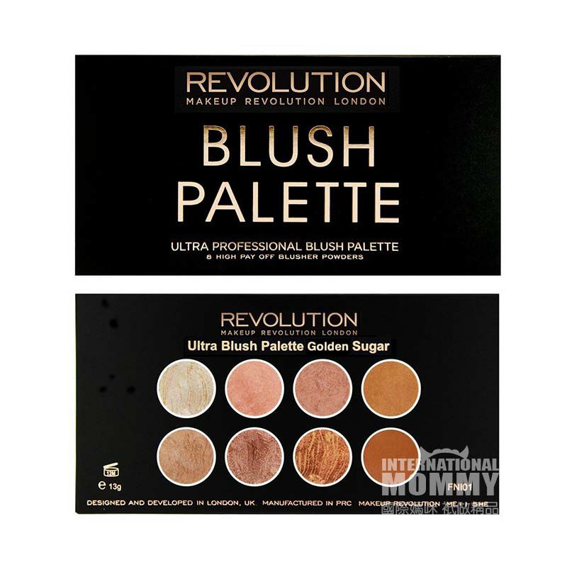 MAKEUP REVOLUTION 英國MAKEUP REVOLUTION 8色閃亮腮紅修容盤 海外本土原版