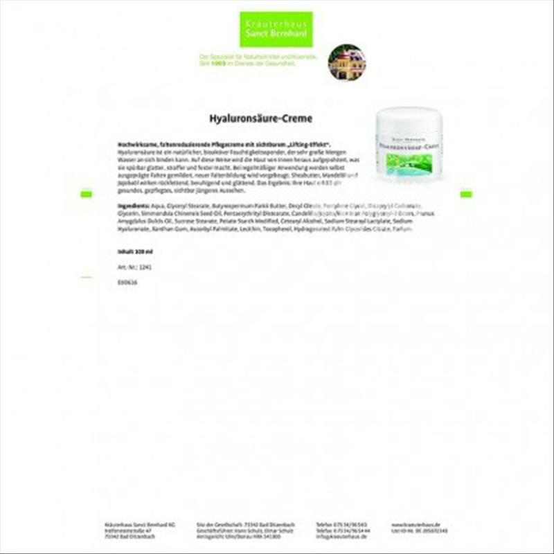 Sanct Bernhard 德國聖特玻尿酸補水保濕抗皺面霜 海外本土原版
