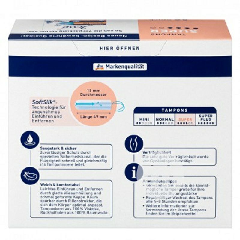 Jessa 德國Jessa內置式4滴水衛生棉條56支裝 海外本土原版