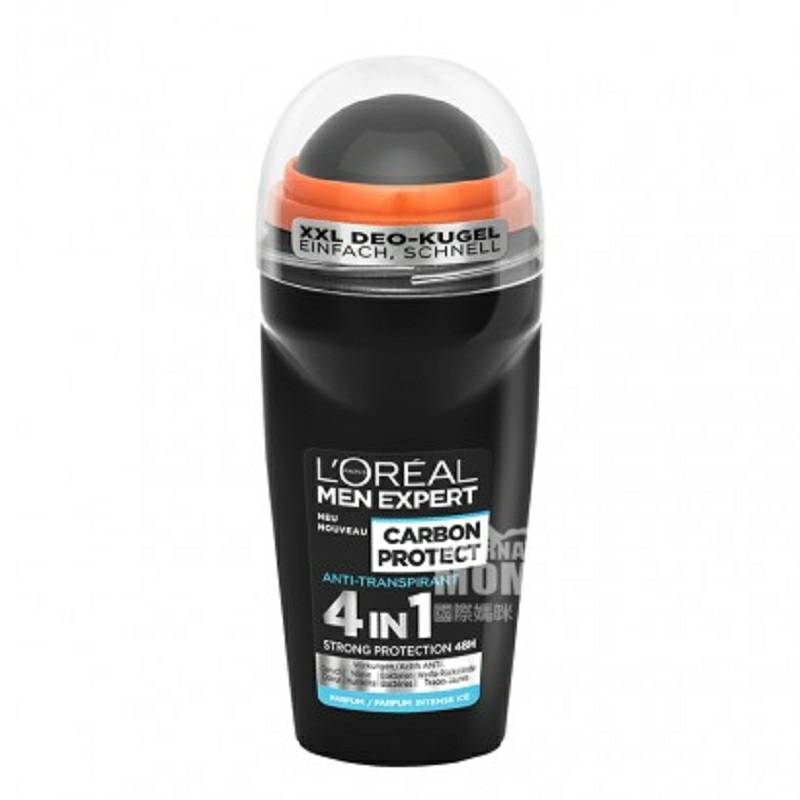 L'OREAL Paris 法國巴黎歐萊雅男士長效止汗露碳爽4合1抑汗香體滾珠 海外本土原版