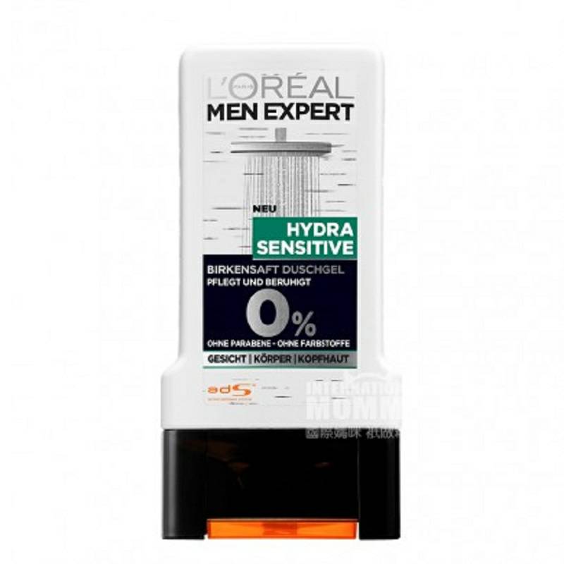 L'OREAL Paris 法國巴黎歐萊雅0添加敏感肌男士沐浴露*2 海外本土原版