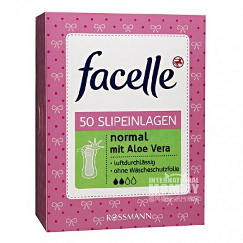 Facelle 德國Facelle蘆薈清香型透氣衛生護墊兩滴水50片 海外本土原版