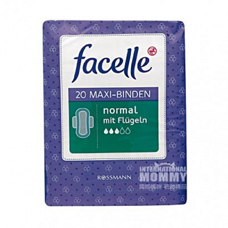 Facelle 德國Facelle日用護翼衛生巾三滴水20片*2 海外本土原版