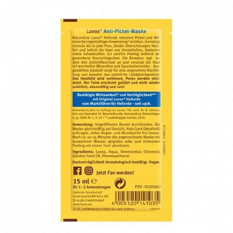 Luvos 德國Luvos有機泥土抗痘去黑頭淨化深層清潔面膜*10 海外本土原版