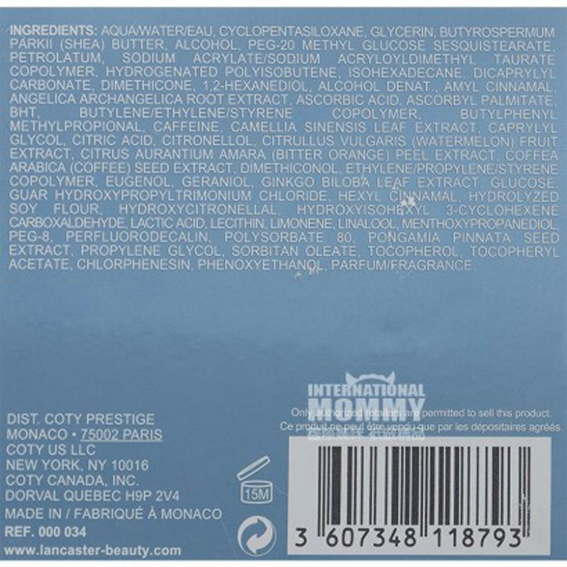 LANCASTER 摩納哥蘭嘉絲汀理膚活氧潤澤抗衰老晚霜 海外本土原版