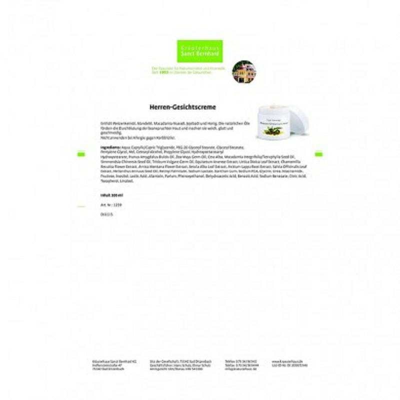 Sanct Bernhard 德國聖特男士面霜 海外本土原版