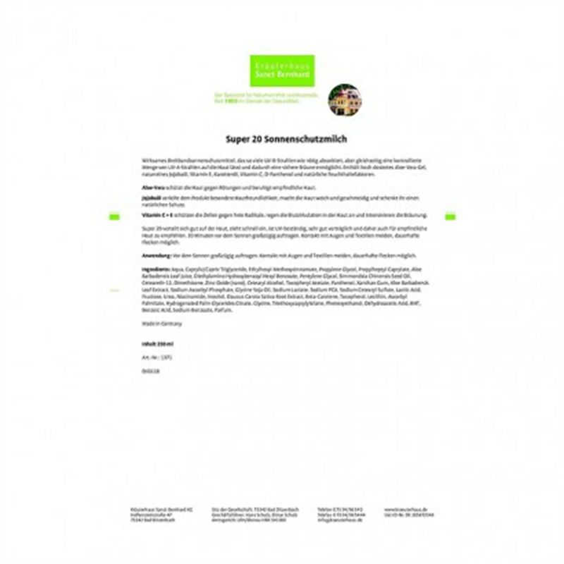 Sanct Bernhard 德國聖特防曬乳LSF20 海外本土原版