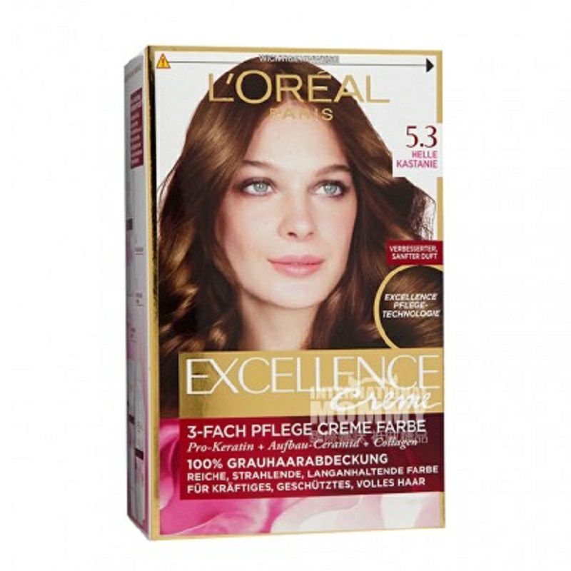 L'OREAL Paris 法國巴黎歐萊雅卓越修護染發劑 淺栗色 海外本土原版