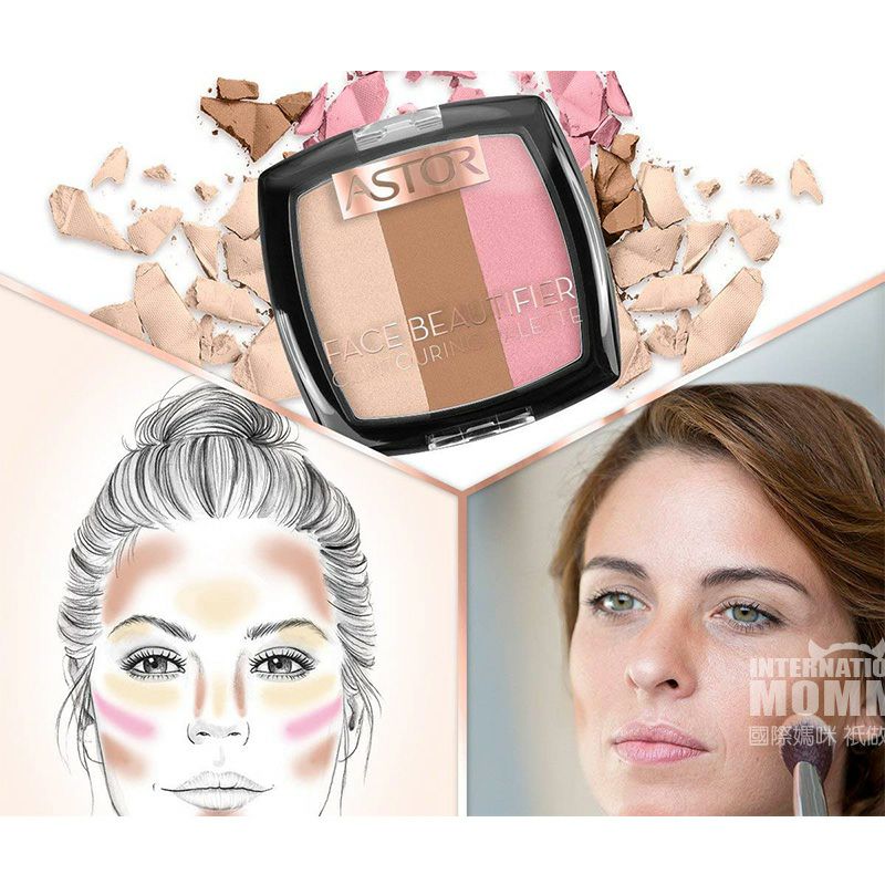 ASTOR 德國ASTOR三色修容盤 海外本土原版