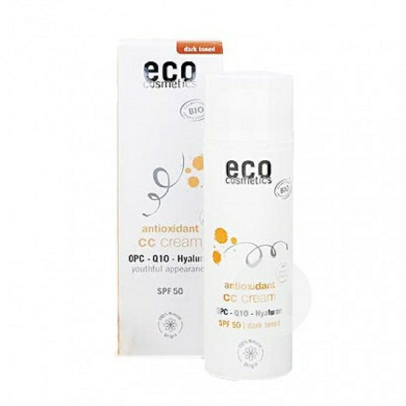 ECO 德國ECO Cosmetics抗老化緊致CC霜SPF50深色 海外本土原版