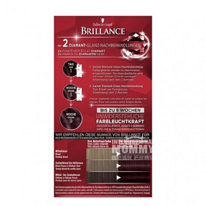 Schwarzkopf 德國施華蔻Brillance染發劑 華貴桃木紅876 海外本土原版